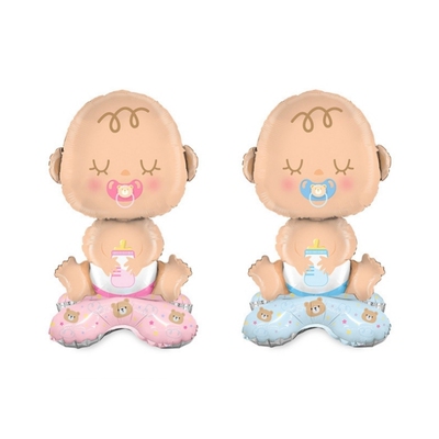 性别揭示迎婴派对宝宝站立气球