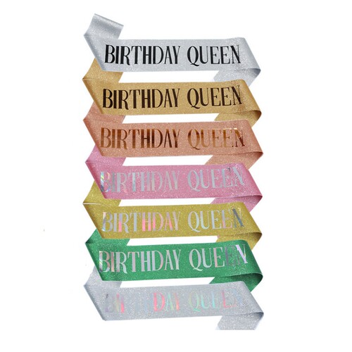 HAPPY BIRTHDAY QUEEN 女王生日肩带礼仪带 B-JD002