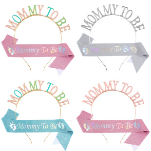 MOMMY TO BE 迎婴派对准妈妈肩带礼仪带发箍 FG234JD076