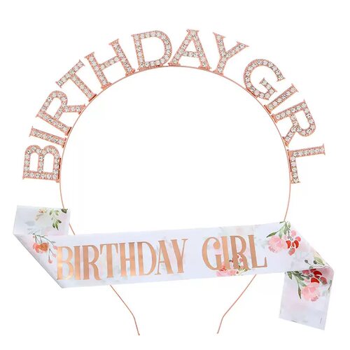 HAPPY BIRTHDAY GIRL 女孩生日肩带礼仪带发箍 FG110JD019