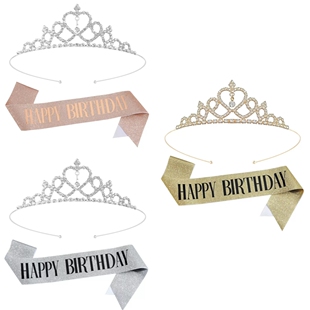 HG039B 生日肩带礼仪带皇冠 JD005 BIRTHDAY HAPPY