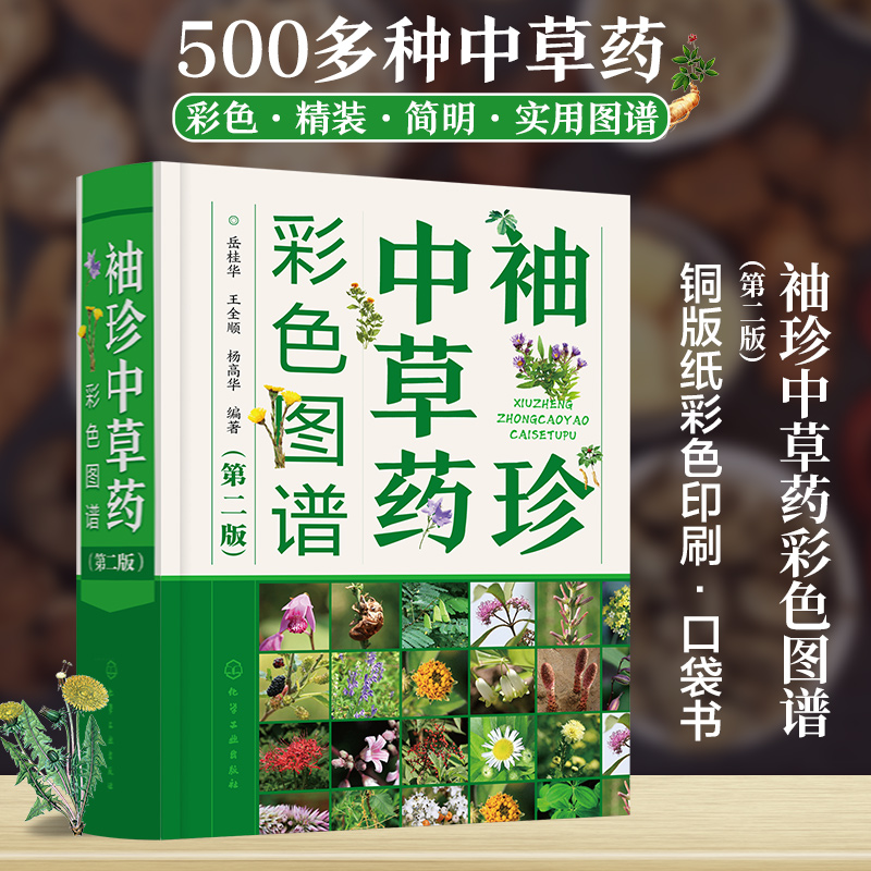 袖珍中草药彩色图谱 第二版 中药材药用植物图谱 中药知识大百科 中草药彩色图鉴 中草药鉴别口袋书 中医药专业医师学生应用书籍