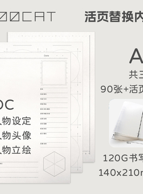 OC纸套装-人设+立绘+吧唧-MOOCAT人物设定本活页原创动漫角色头像
