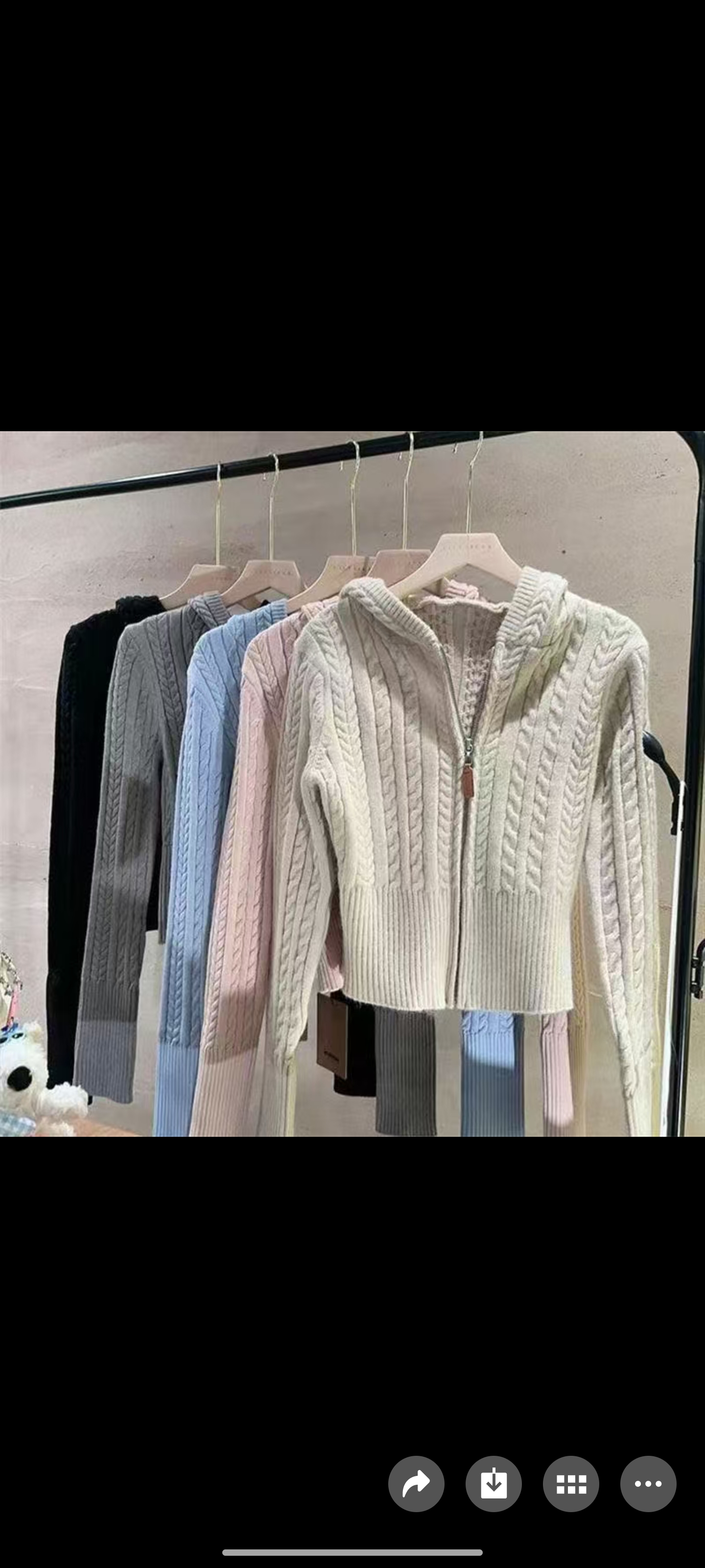 温柔风麻花连帽针织开衫女秋冬韩系慵懒拉链毛衣外套收腰短款上衣