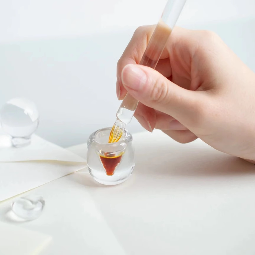 TAG Stationery 蘸水笔 玻璃笔用玻璃墨水瓶 墨水收纳器 圆形