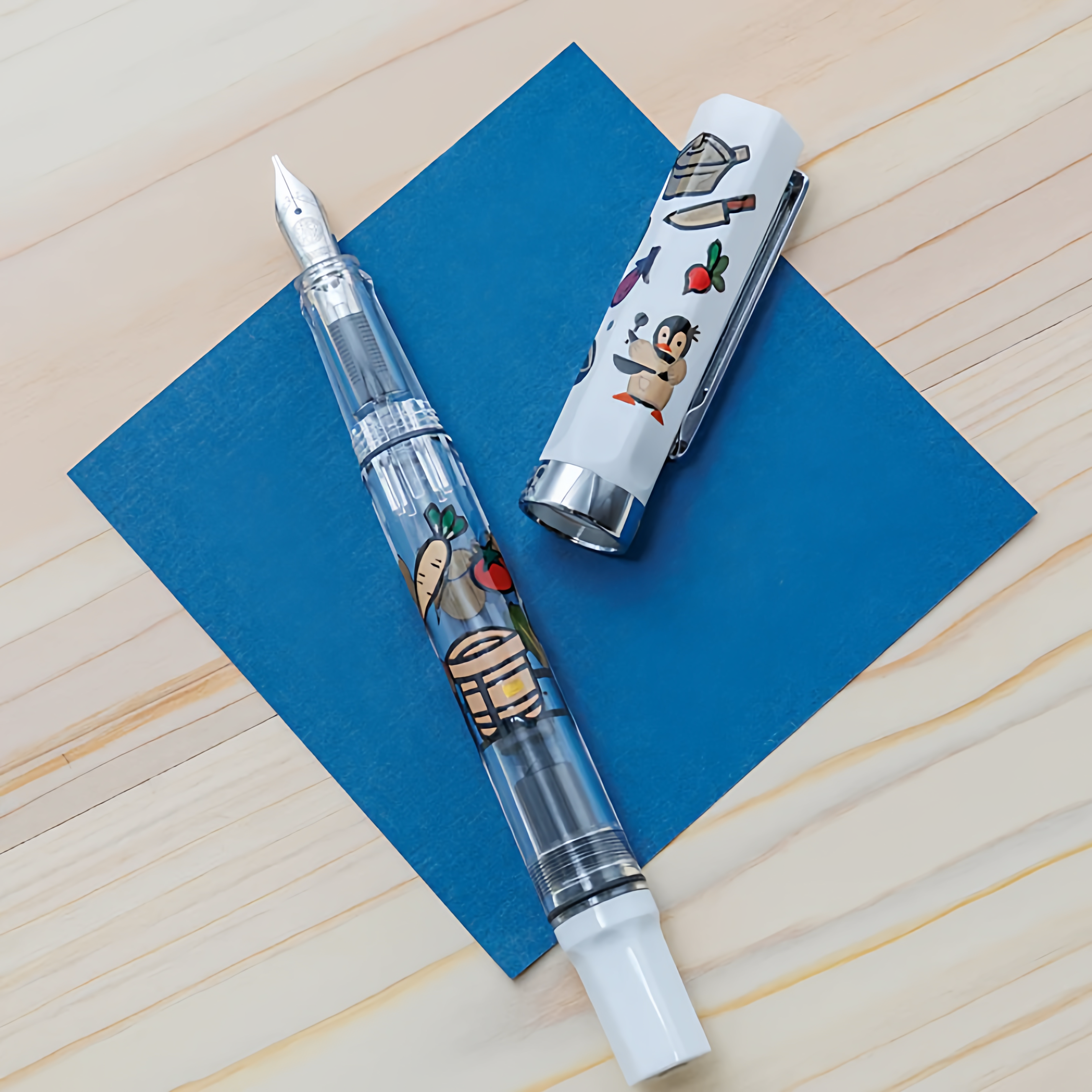 日本 Bungubox 三文堂TWSBI 螺钿蒔绘 企鹅厨师长 钢笔 万年笔