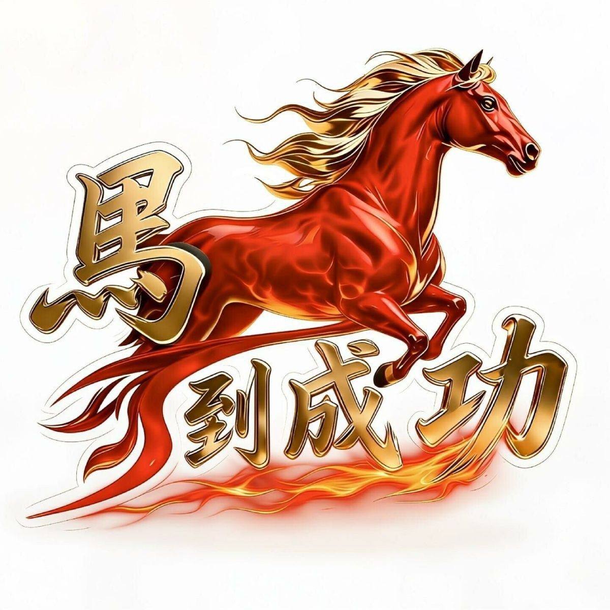 马到成功汽车贴纸春节动物图腾文字贴创意个性抖音网红改装划痕