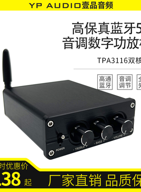 200W双核心TPA3116大功率蓝牙5.0 HIFI级2.0立体声数字功放机家用