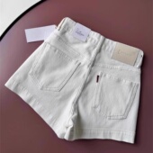 水洗白色简约百搭显瘦开叉A字牛仔短裤 夏季 轻薄柔软 女 现货