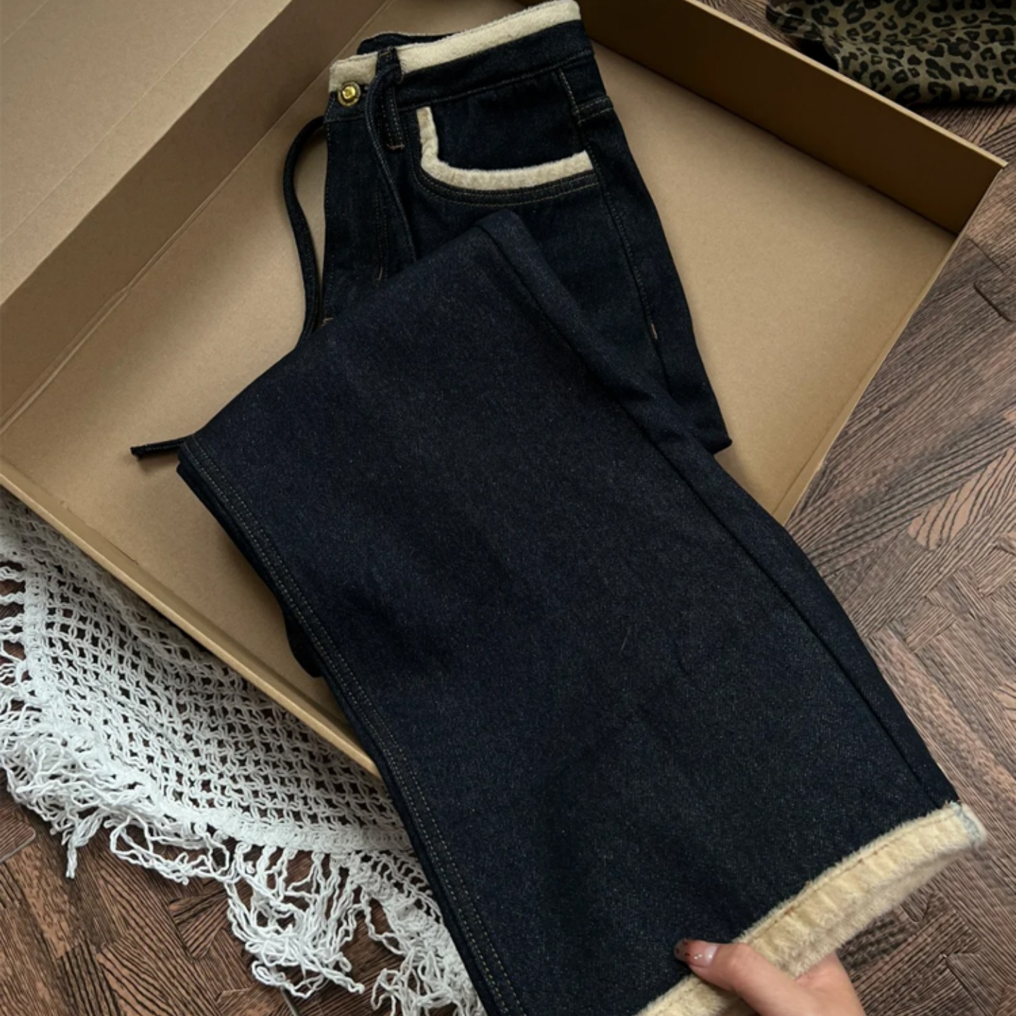 一条过冬不臃肿保暖抗寒!牛仔裤