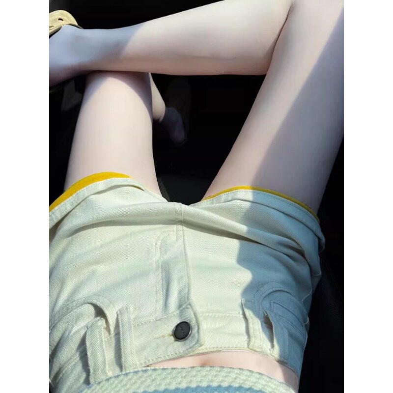 韩系高腰显瘦卷边牛仔短裤女2026夏季新款设计感时尚百搭a字热裤