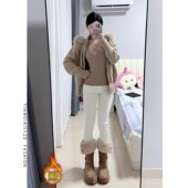 女秋冬加绒小脚紧身牛仔长裤 175高个子加长美式 百搭显腿长铅笔裤