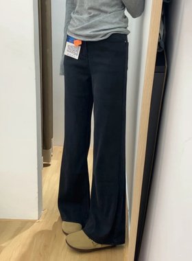 黑色裤子女款2025新款大码胖mm显瘦高腰喇叭裤牛仔裤不贴腿微喇裤