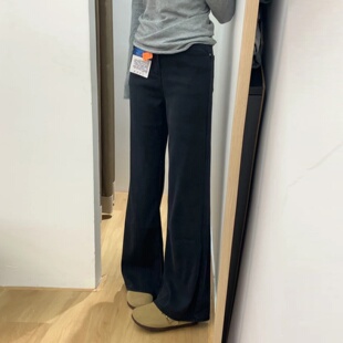 黑色裤子女款2025新款大码胖mm显瘦高腰喇叭裤牛仔裤不贴腿微喇裤