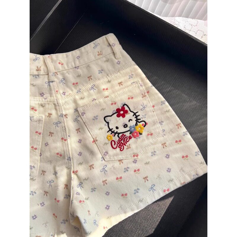 夏日ootd穿搭可爱牛仔短裤女夏小个子高腰宽松休闲五分阔腿裤外穿