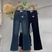 女2025秋季 新款 修身 气质大长腿喇叭裤 显瘦百搭高腰弹力拖地牛仔裤