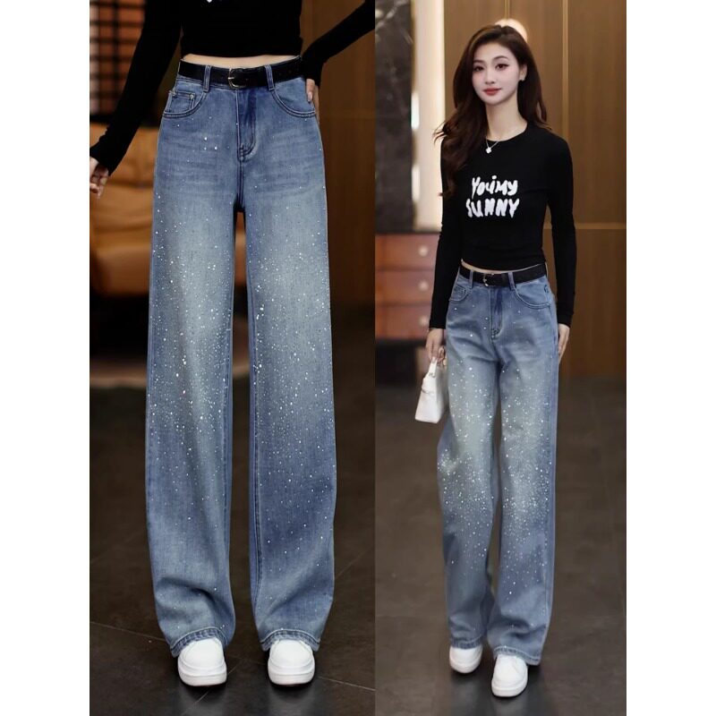 版型好的阔腿牛仔裤女2026新款春季高腰显瘦宽松巨好看窄版直筒裤