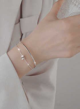 双层小蛮腰闺蜜手饰s925纯银轻奢