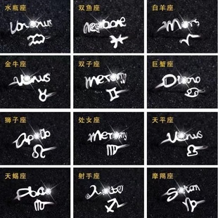 十二星座生肖戒指纯银食指极简女学生潮人个性网红尾戒设计小众