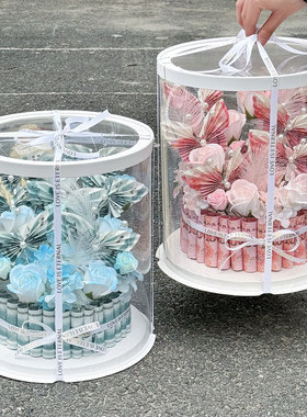 送老婆生日情人节礼物女手工创意diy材料包有钱花土豪仿真花礼盒