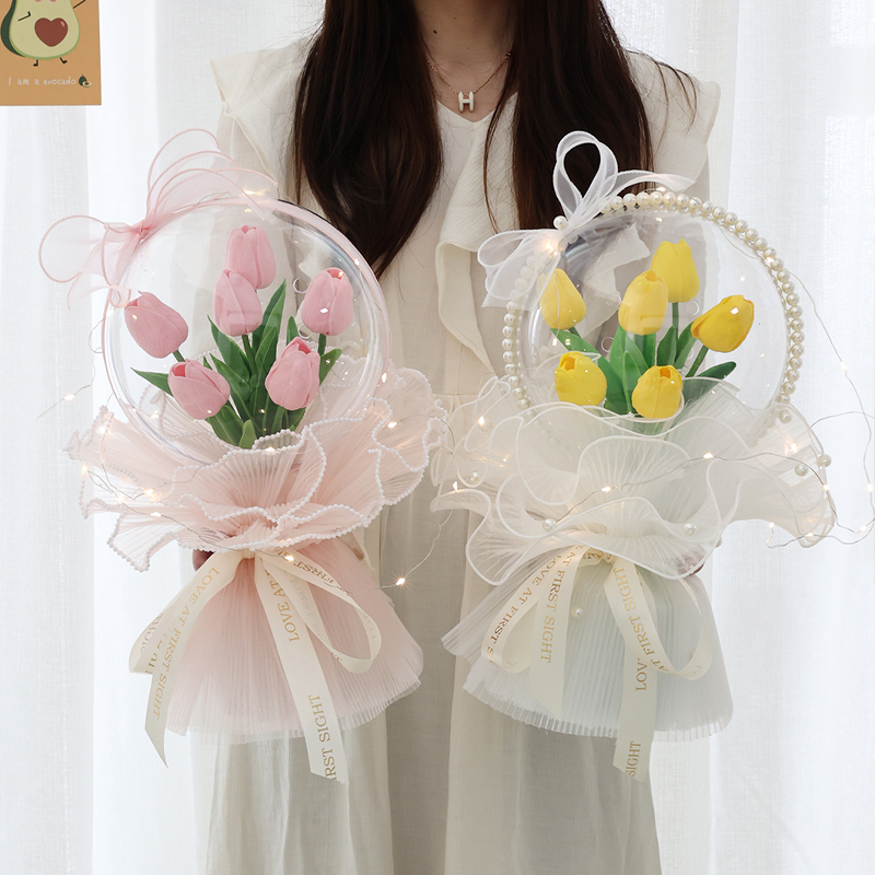 创意郁金香花束手捧花diy材料包