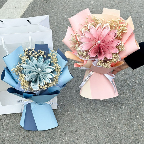 diy创意半成品手工材料花艺包装土豪花束有钱花生日520礼物女友