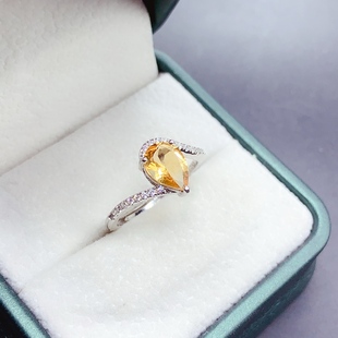 黄水晶戒指 6x8mm 招财石