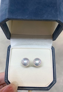 韩风珍珠耳钉赛澳白,9-10 mm,光泽到头了,银针情人节礼物