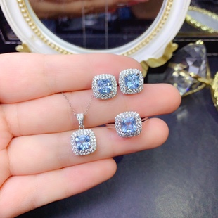 【中国地质大学】【地大珠宝】托帕石套装 925银K金工艺精工镶嵌