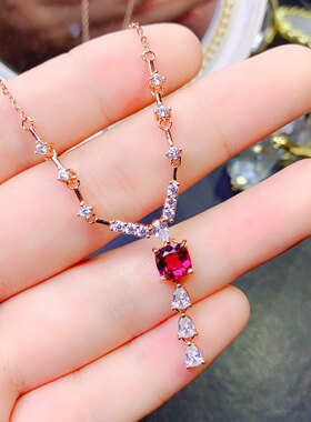 镁铝项链，天然镁铝，晶体干净，颜色美丽，主石方5mm