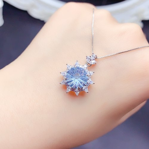 烟花切托帕石吊坠，主石尺寸10mm