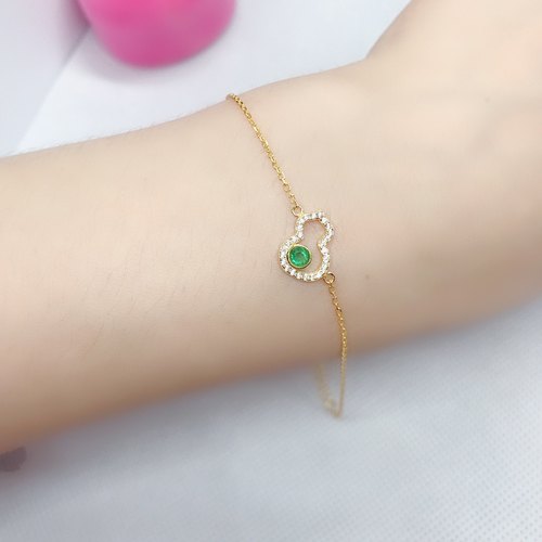 天然祖母绿手链，高净度，颜色美，火彩超赞，925银镀白金，3*3mm