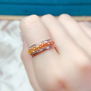 彩蓝宝戒指   纯净体 高品质，高级感s925银精工镶嵌 尺寸3x4