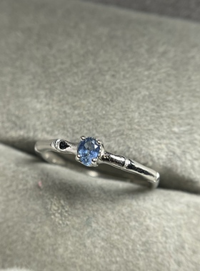新款天然蓝宝石戒指，高净度，满火彩，戒面尺寸3X4mm指圈活口