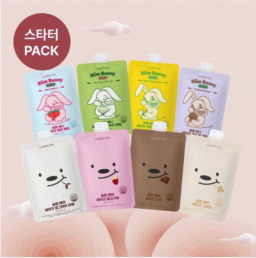 韩国nuebetter低脂膳食纤维蛋白奶昔玉米胚芽代餐粉饱腹感5包