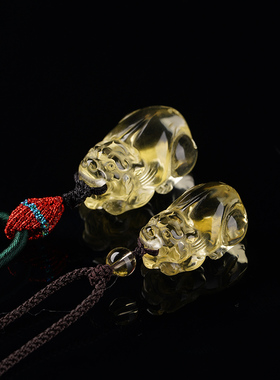 视频祝福黄水晶貔貅吊坠招财转运