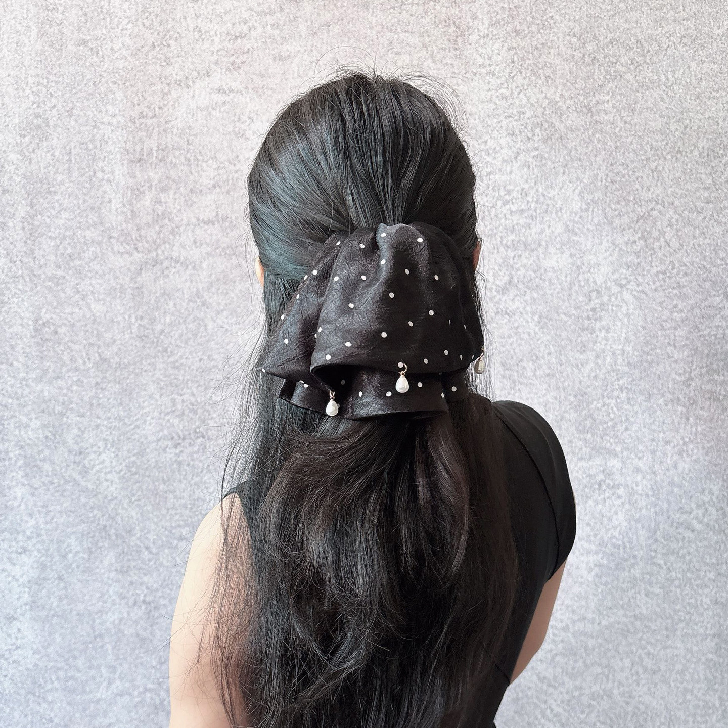 法式高级感缎面波点裙摆马尾夹 2025新款低马尾时尚发夹 盘发抓夹,饰品/流行首饰/时尚饰品新,发饰,淘宝优惠券,粉丝福利购,淘宝优惠卷