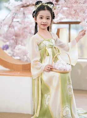 锦仙谣兰泽新款女童汉服国潮风格春秋古装新款唐装小女孩