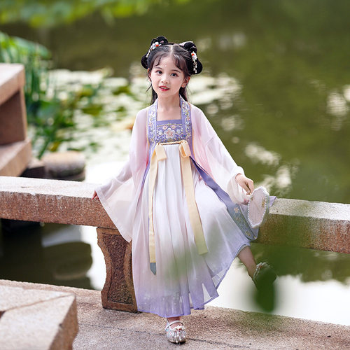 锦仙谣汉服女童春季新品两件套裙女宝宝连衣裙古风襦裙桃花酿 - 封面