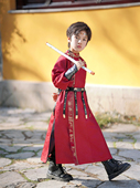 锦仙谣新款 原创儿童汉服圆领袍唐制宋制明制男童表演服中国风