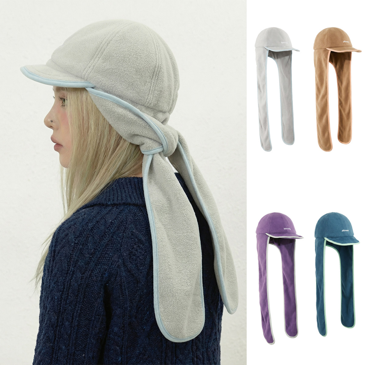 BEAMLIFE26日韩系垂耳兔帽子男女冬季保暖飞行帽子围巾一体护耳帽,服饰配件/皮带/帽子/围巾,帽子,淘宝优惠券,粉丝福利购,淘宝优惠卷