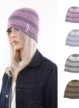 BEAMLIFE25AW秋冬原创日系韩版撞色条纹包头堆堆帽子显脸小冷帽潮