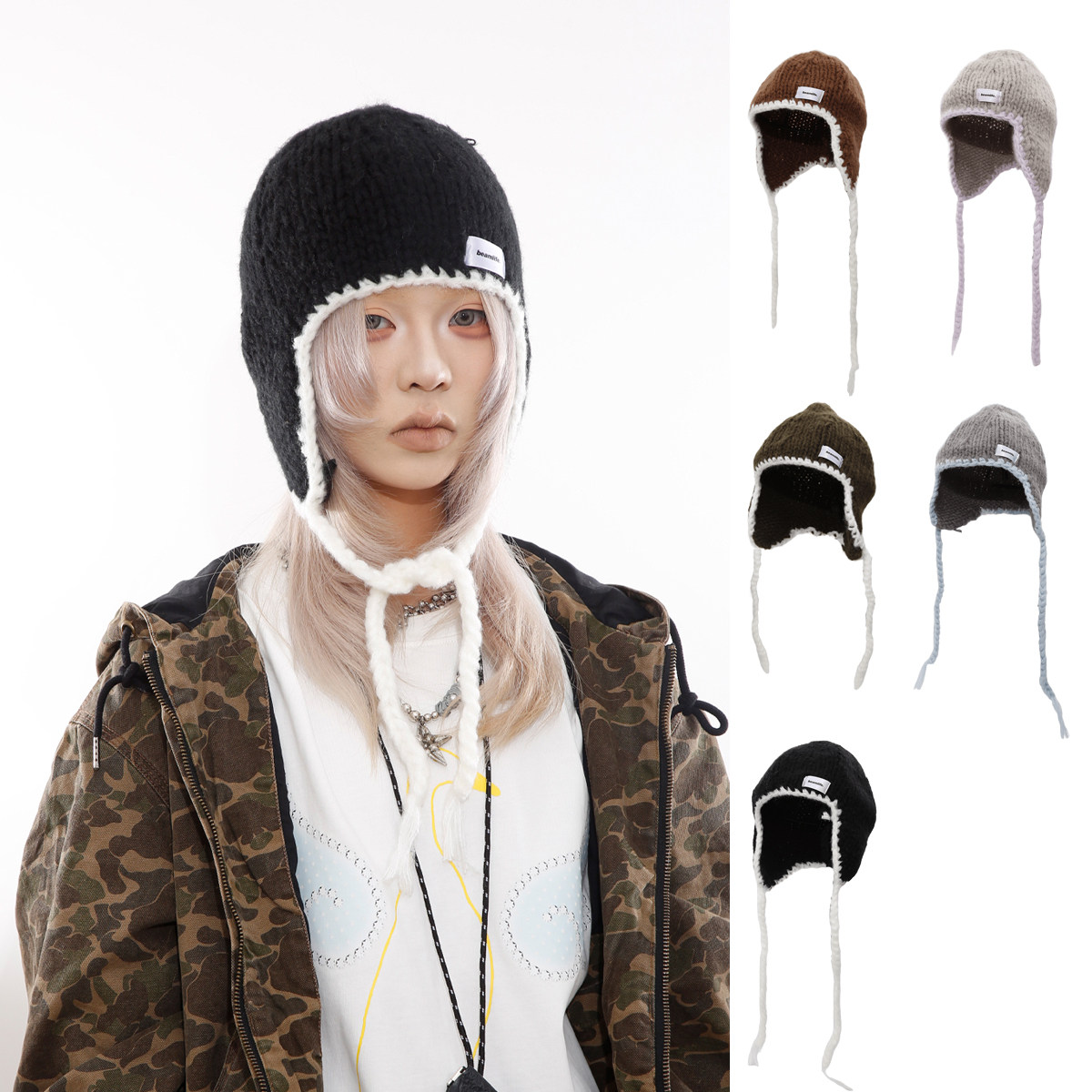BEAMLIFE25AW秋冬原创包头护耳针织吊绳韩版保暖氛围感毛线帽男女,服饰配件/皮带/帽子/围巾,帽子,淘宝优惠券,粉丝福利购,淘宝优惠卷