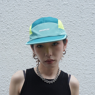 BEAMLIFE自制嘻哈街头拼色五片帽滑板平檐帽多巴胺女孩鸭舌棒球帽