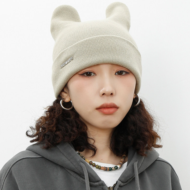 BEAMLIFE猫耳朵冷帽日系针织帽