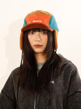 BEAMLIFE24A/W秋冬原创护耳保暖拼色护耳帽子男女滑板雷锋鸭舌帽