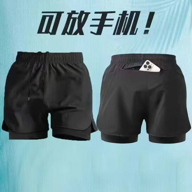 运动短裤男款跑步专用可放手机马拉松田径训练夏季速干内衬三分裤