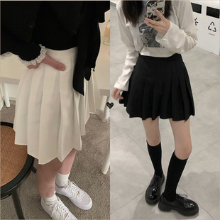 夏季 学院少女可爱俏皮百搭BM辣妹春秋百褶半身裙短裙a字裙潮 大码