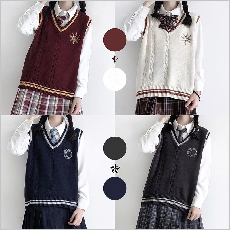 JK秋冬毛衣针织衫背心学院风马甲