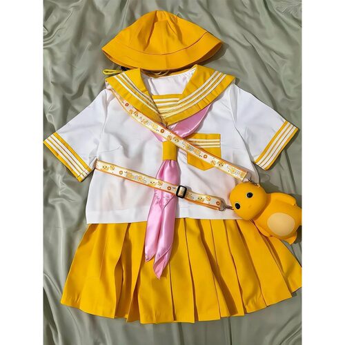 【黄三本】JK制服水手服黄色中间服校供夏季套装短袖上衣三件套